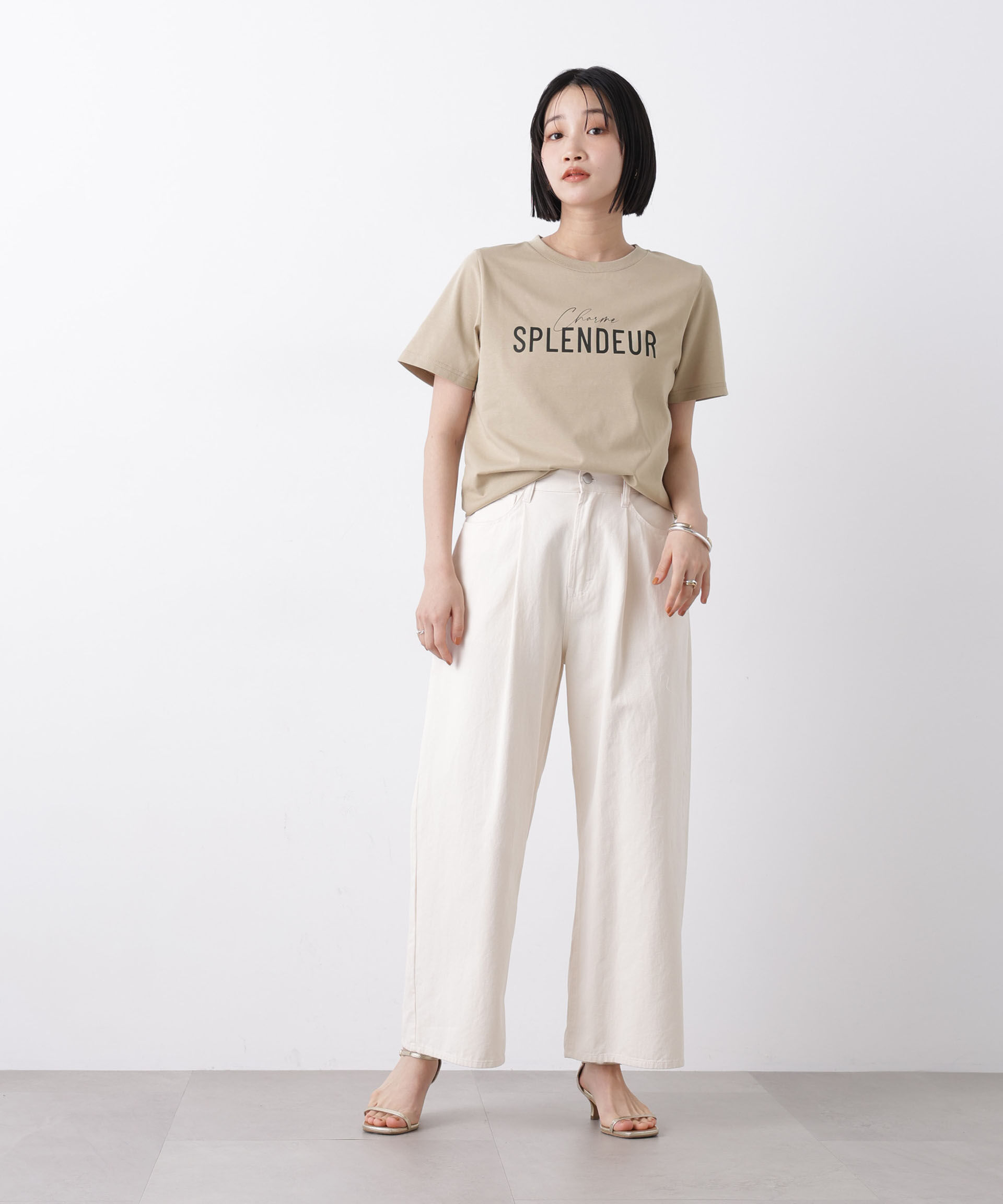 nano･universe「接触冷感&紫外線防止機能 ロゴプリントTシャツ」|Tシャツ・カットソー|