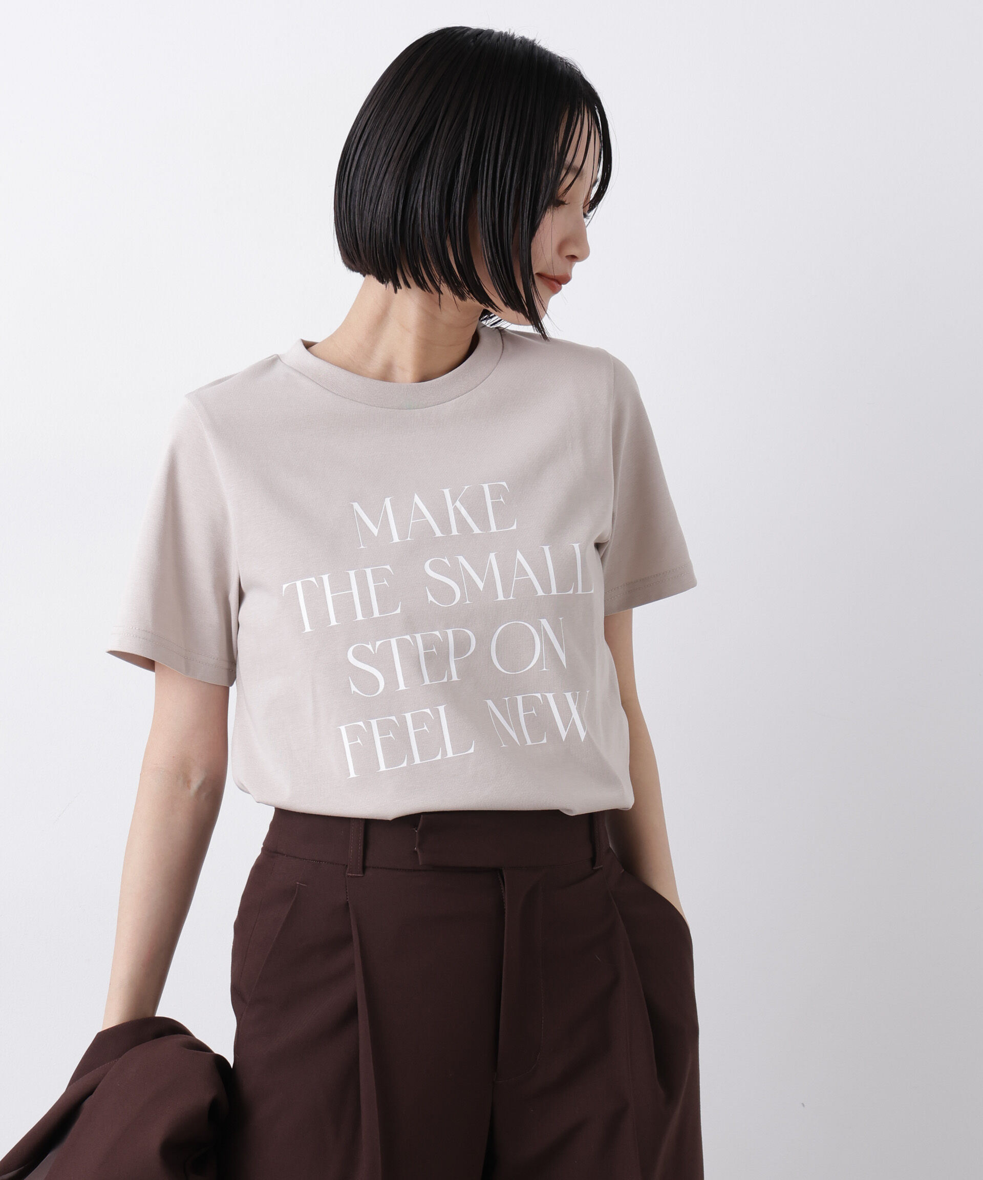 nano･universe「接触冷感&紫外線防止機能 ロゴプリントTシャツ」|Tシャツ・カットソー|