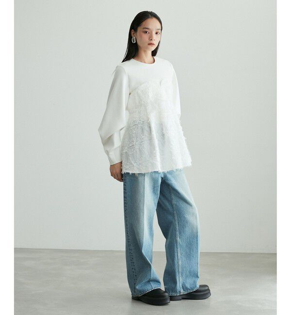 ADAM ET ROPE'「【追加】・【サステナブル】ジャカードビスチェコンビプルオーバー」|Tシャツ・カットソー|