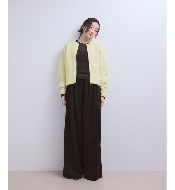 ADAM ET ROPE'「【WEB限定】フラッフィージップショートカーディガン」|カーディガン|