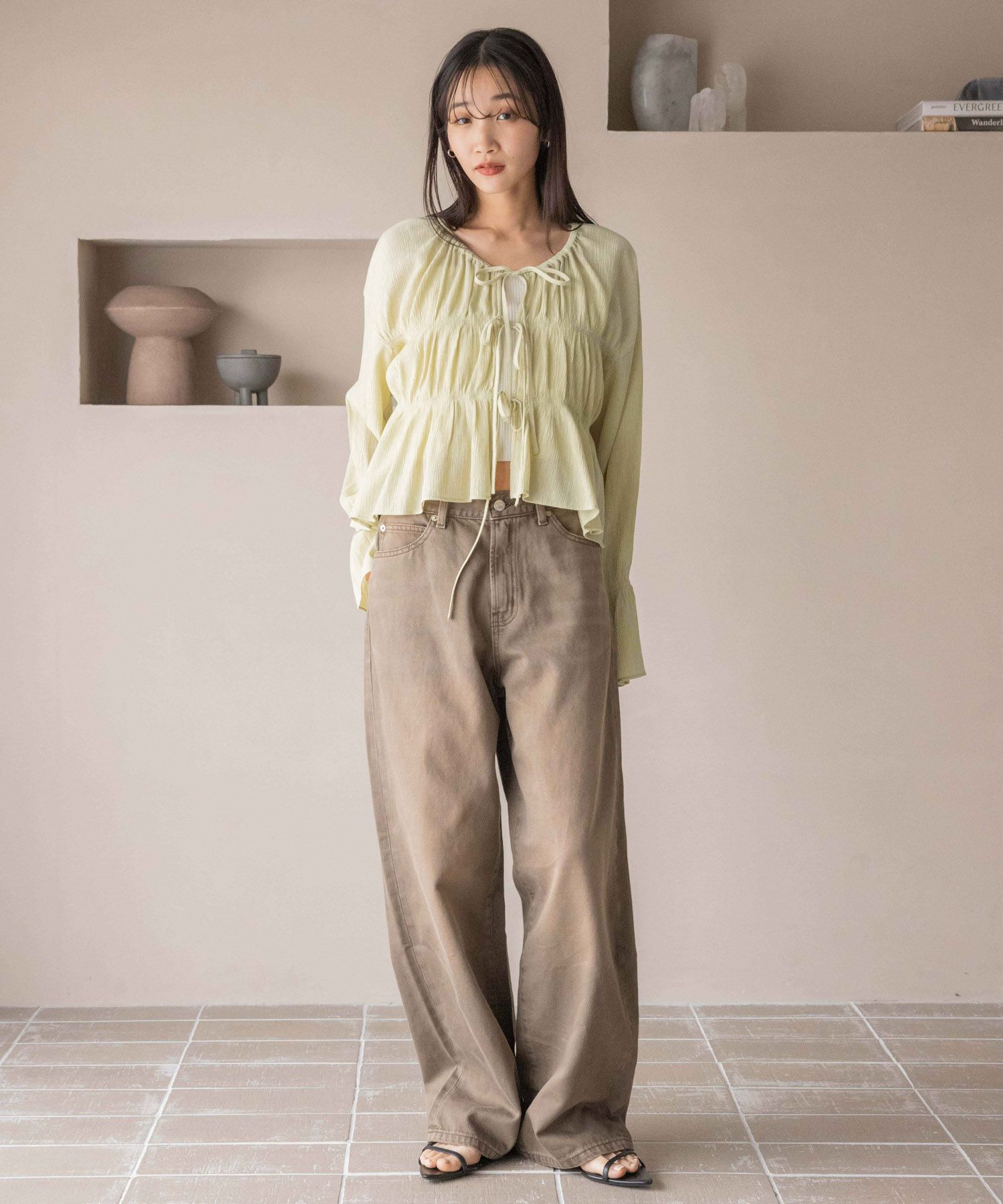 LOWRYS FARM「ヨウリュウシャーリングショートブラウス」|シャツ・ブラウス|