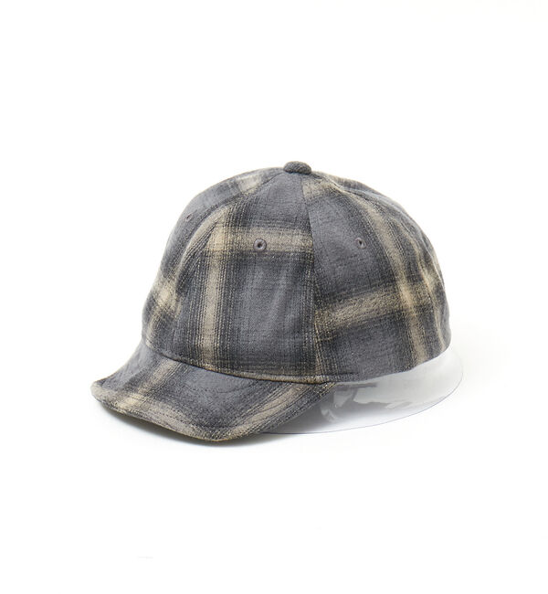 ABAHOUSE「＜BASIQUENTI＞オンブレーチェック ショートブリム キャップ」|その他|チャコールグレー