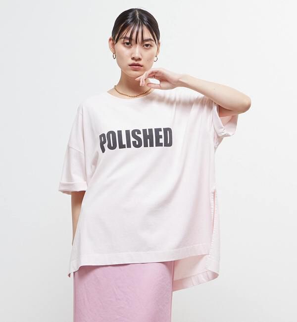 SOFFITTO「【定番型】ロゴプリント製品染ビックTシャツ」|Tシャツ・カットソー|ピンク