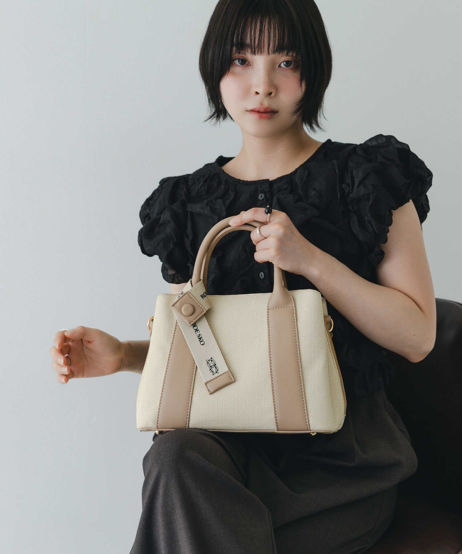 RODE SKO「『Mサイズ』ロゴリボン付2WAYハンドバッグ」|ハンドバッグ|