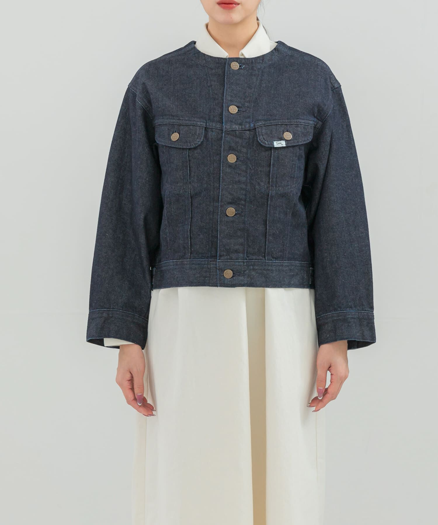 URBAN RESEARCH ROSSO「『別注』Lee101&times;ROSSO　NOCOLLAR SHORT JACKET」|デニムジャケット|