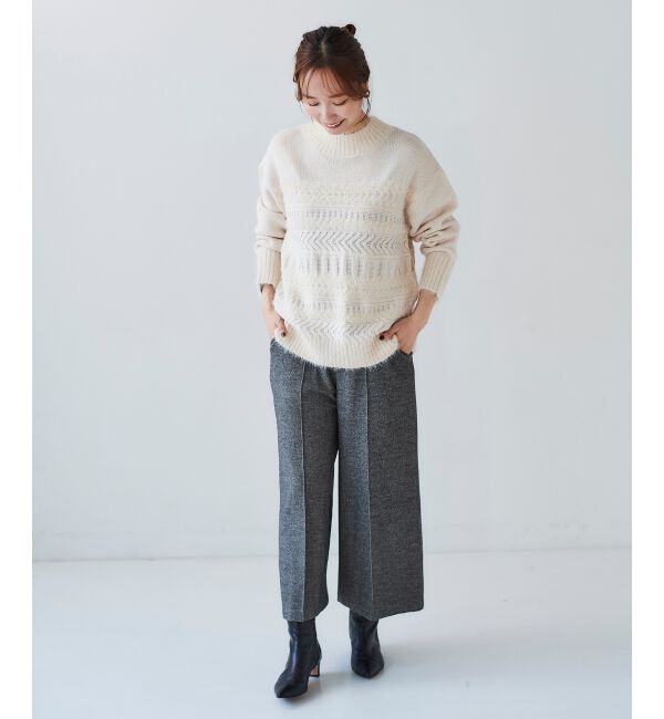 le.coeur blanc「ツイードライクワイドクロップドパンツ」|その他|