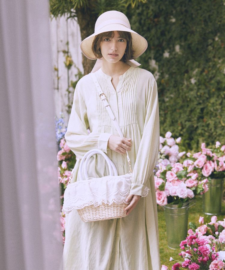 Maison de FLEUR「【2Way】レースフリルメイズ2Wayカゴバッグ」|ハンドバッグ|