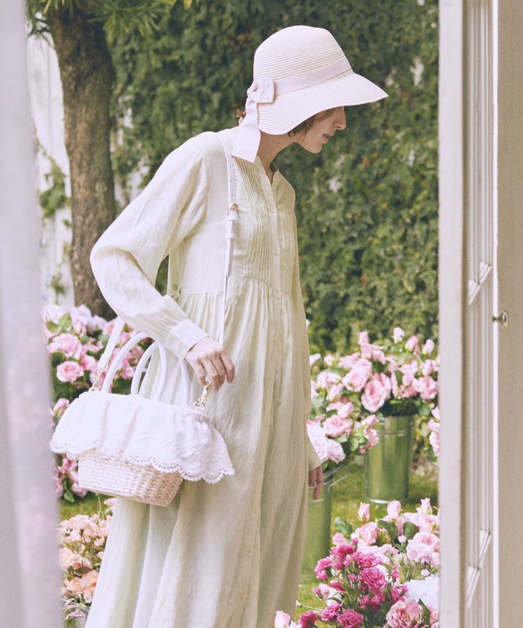 Maison de FLEUR「【2Way】レースフリルメイズ2Wayカゴバッグ」|ハンドバッグ|