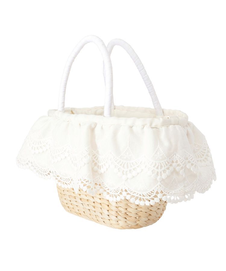 Maison de FLEUR「【2Way】レースフリルメイズ2Wayカゴバッグ」|ハンドバッグ|