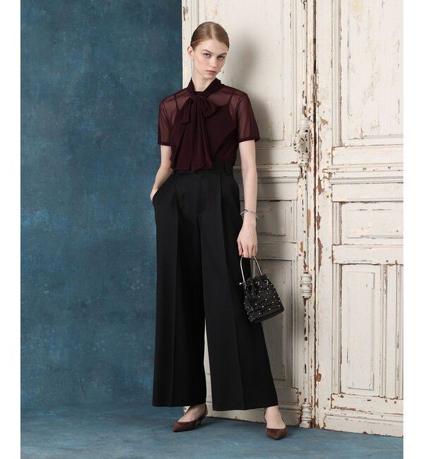 LOULOU WILLOUGHBY「【LOULOU WILLOUGHBY】ボウタイツキチュールトップス」|Tシャツ・カットソー|