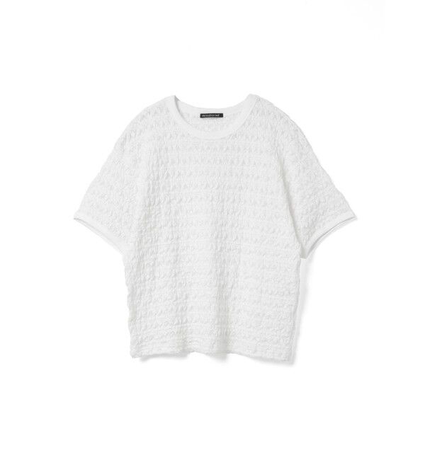 mizuiro ind「mizuiro ind ストレッチレースクルーネックTシャツ」|Tシャツ・カットソー|