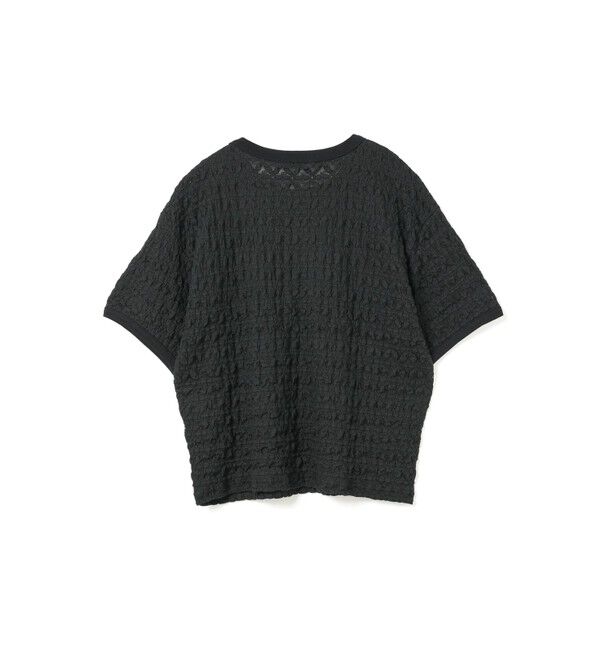 mizuiro ind「mizuiro ind ストレッチレースクルーネックTシャツ」|Tシャツ・カットソー|