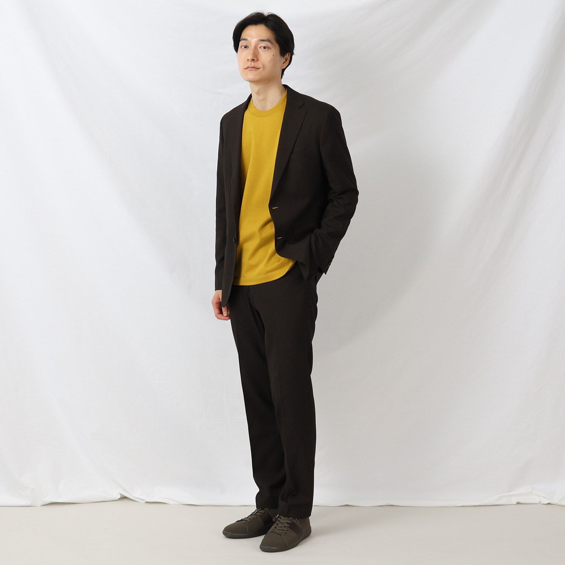 TAKEO KIKUCHI「【ONOFF/セットアップ対応】メランジ シャークスキン ストレッチジャケット」|テーラードジャケット|