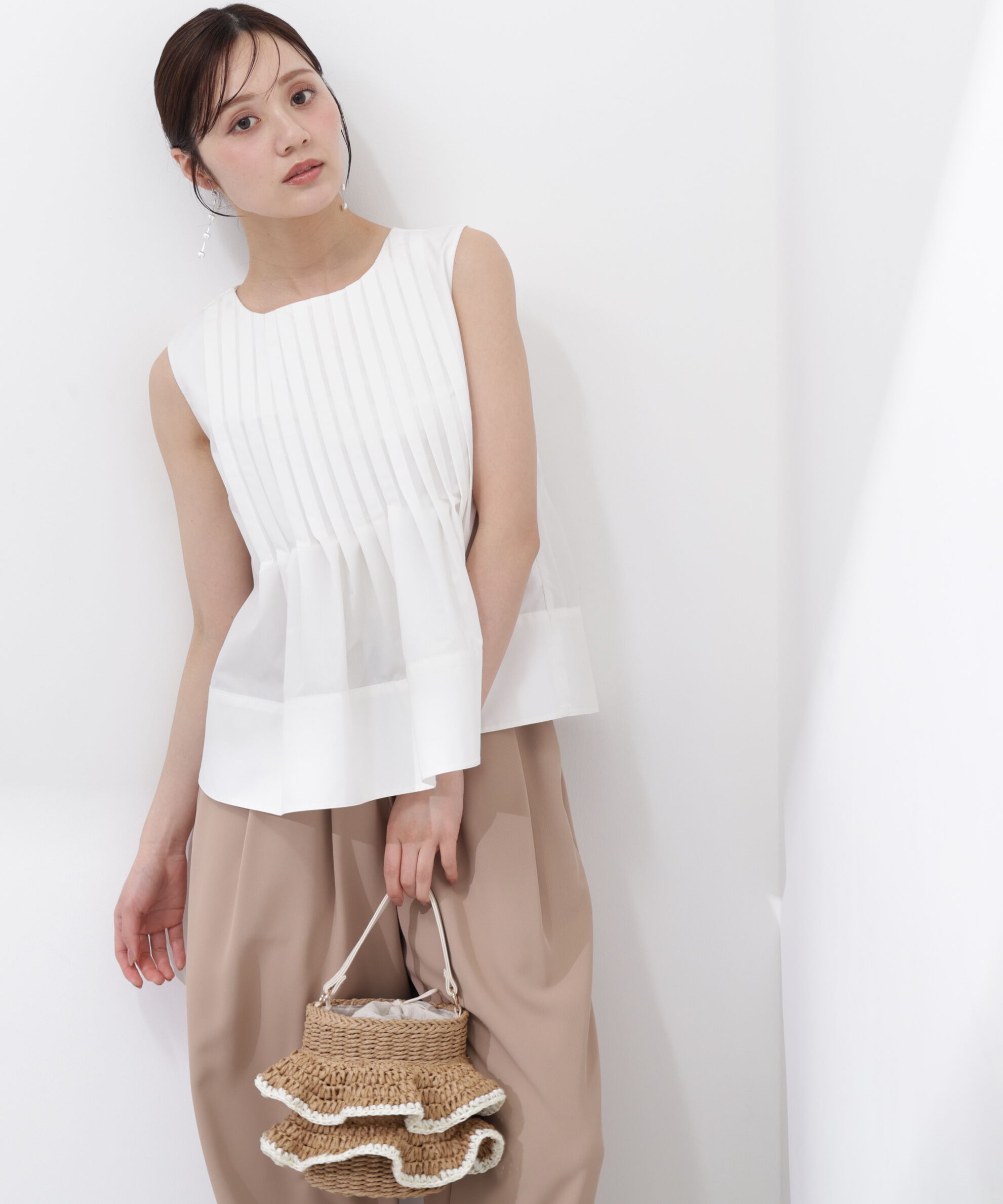 PROPORTION BODY DRESSING「〈a/mie〉ピンタックフレアーブラウス26SS」|シャツ・ブラウス|
