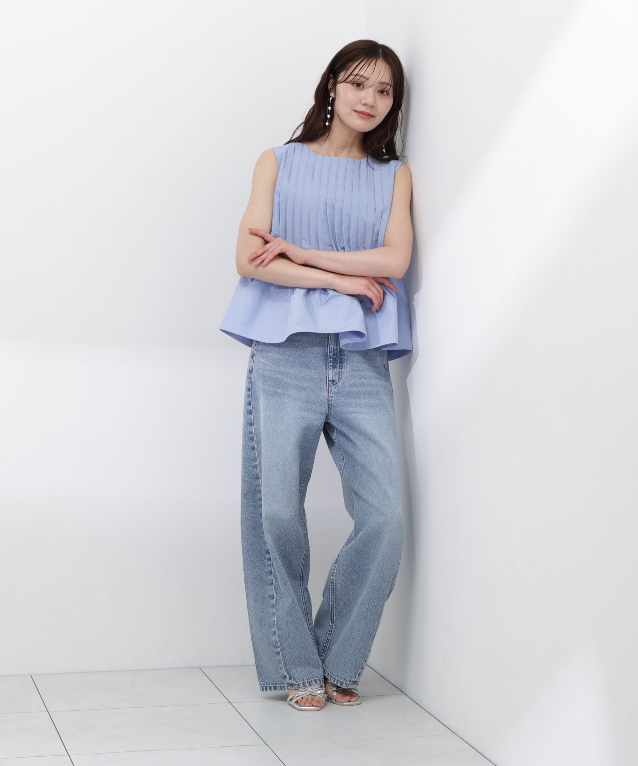 PROPORTION BODY DRESSING「〈a/mie〉ピンタックフレアーブラウス26SS」|シャツ・ブラウス|