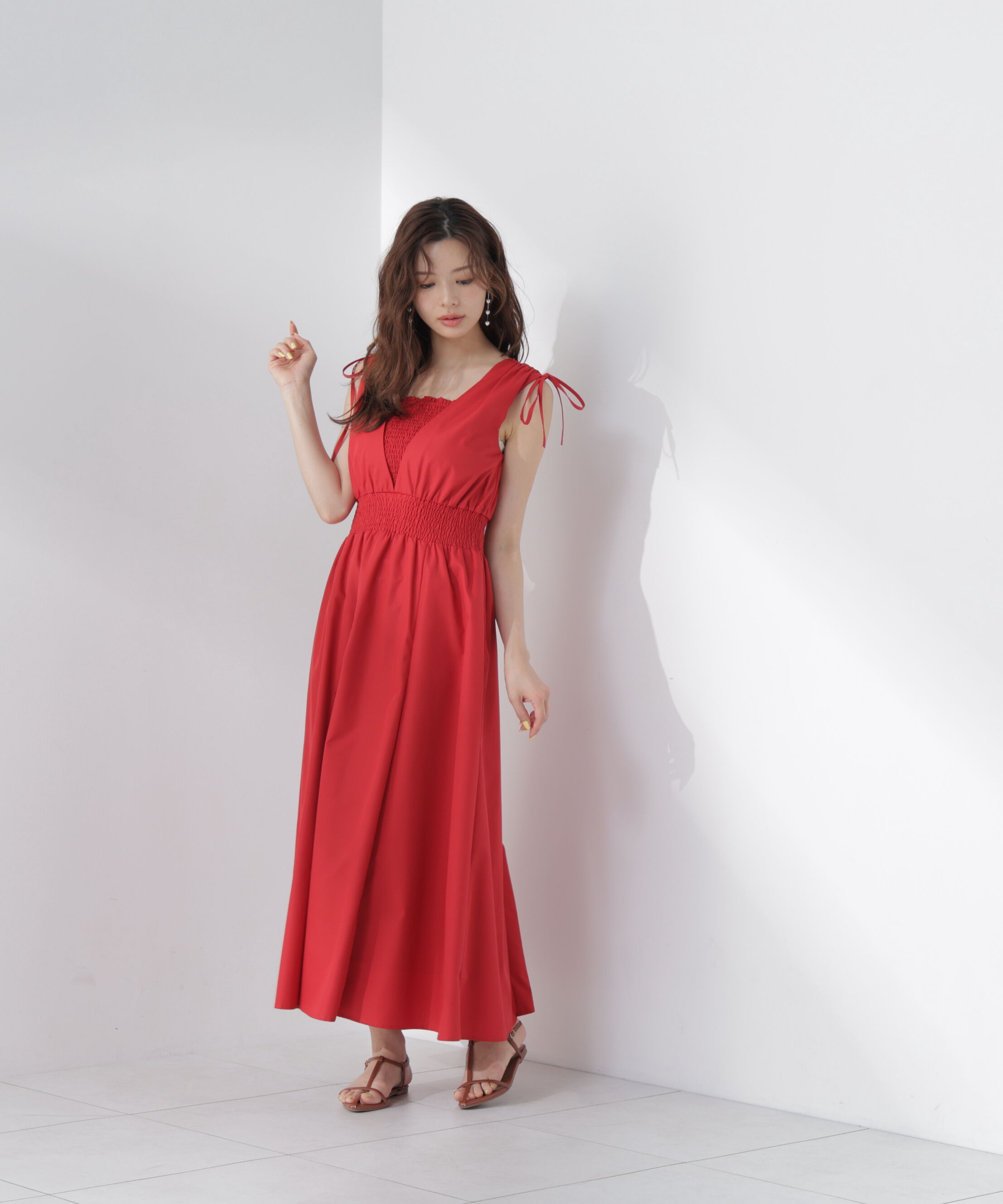 PROPORTION BODY DRESSING「＜中川紅葉さん着用＞ショルダーリボンギャザーワンピース」|ワンピース|