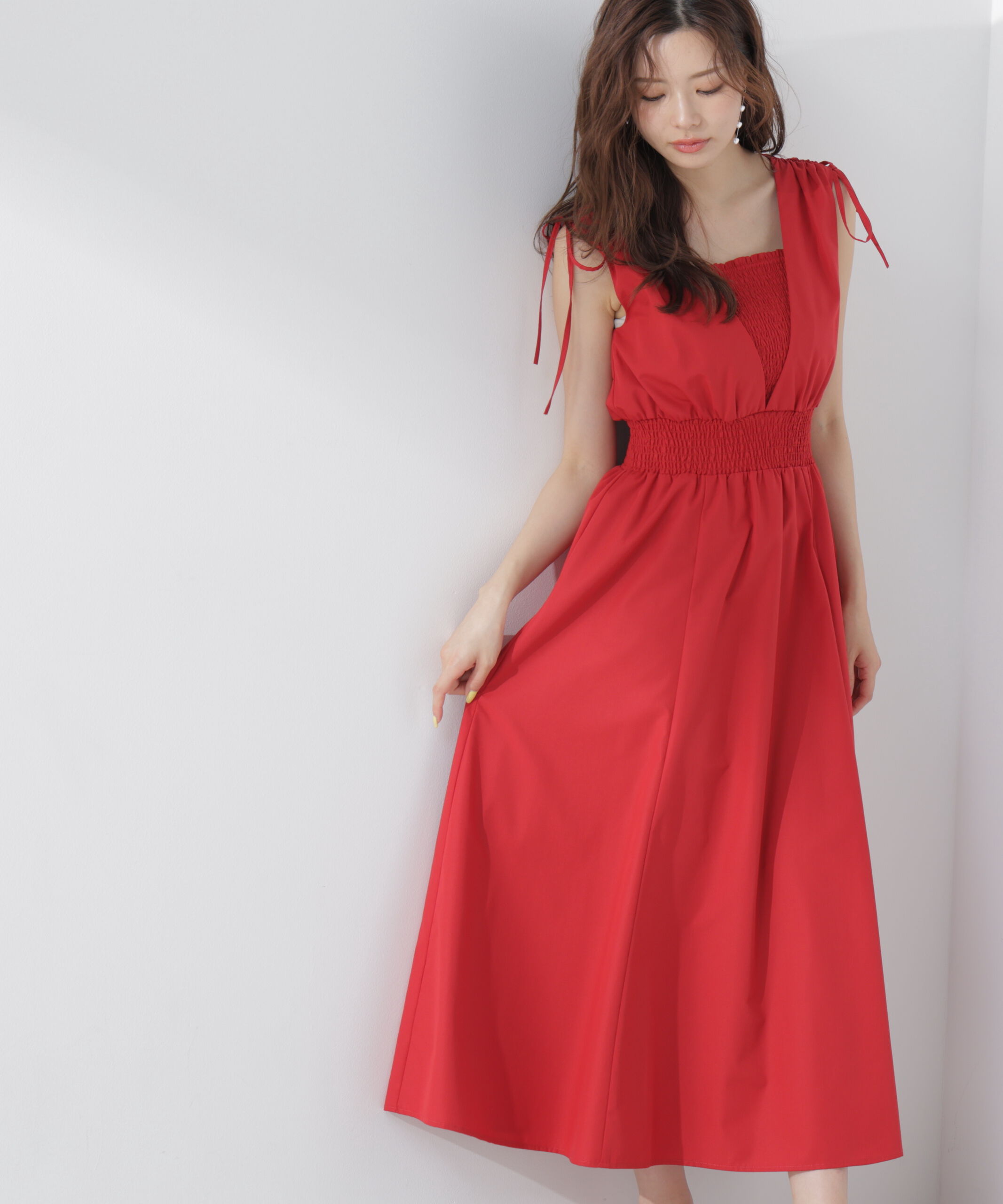 PROPORTION BODY DRESSING「＜中川紅葉さん着用＞ショルダーリボンギャザーワンピース」|ワンピース|