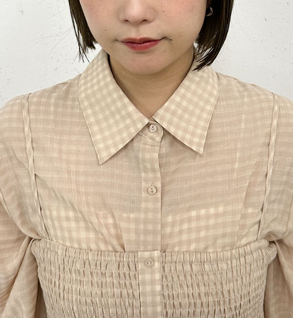 archives「チェックシャーリングビスチェ&times;シャツＳＥＴ」|カーディガン|