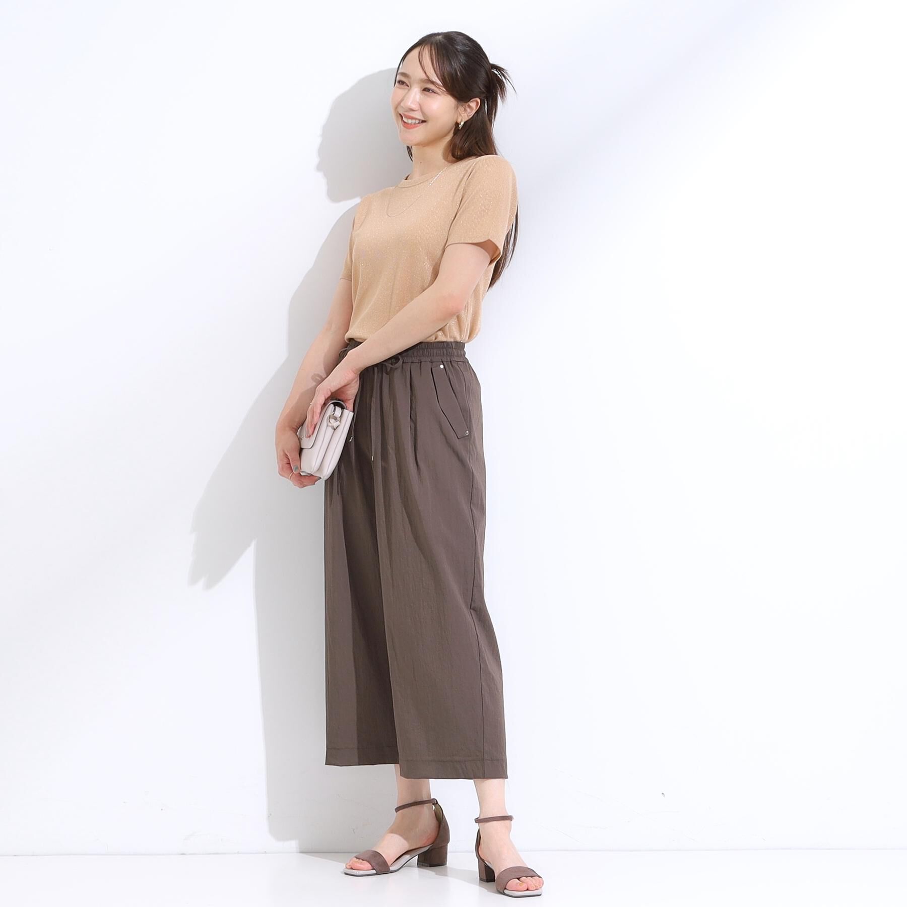 SHOO･LA･RUE「【着丈選べる】触れる度ひんやり ゆるきれい イージーワイドパンツ」|その他|
