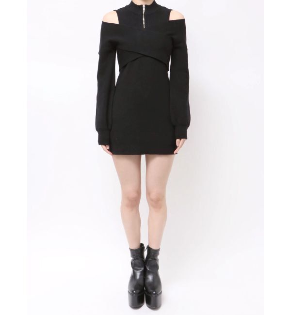 MURUA「カシュクールZIPニットワンピース」|ワンピース|
