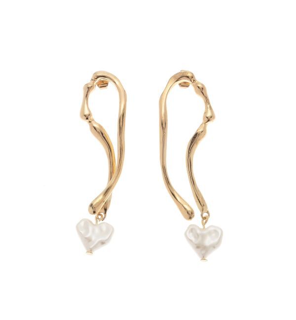 EVRIS「PEARL HEART MOTIFピアス」|ピアス|ゴールド