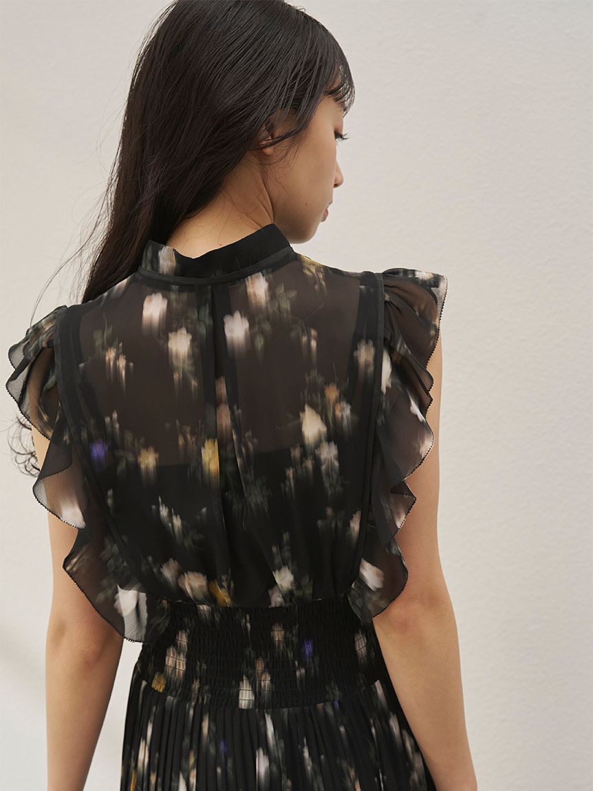 SNIDEL「【販路限定サイズあり】Sustainableフリルプリーツワンピース」|ワンピース|