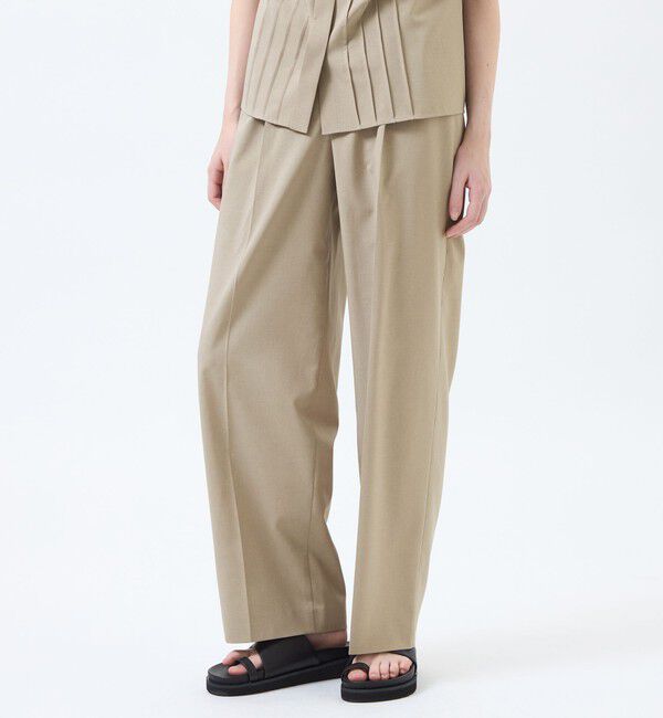 MACKINTOSH PHILOSOPHY「ウールライクトロツータックワイドパンツ」|スラックス|ベージュ