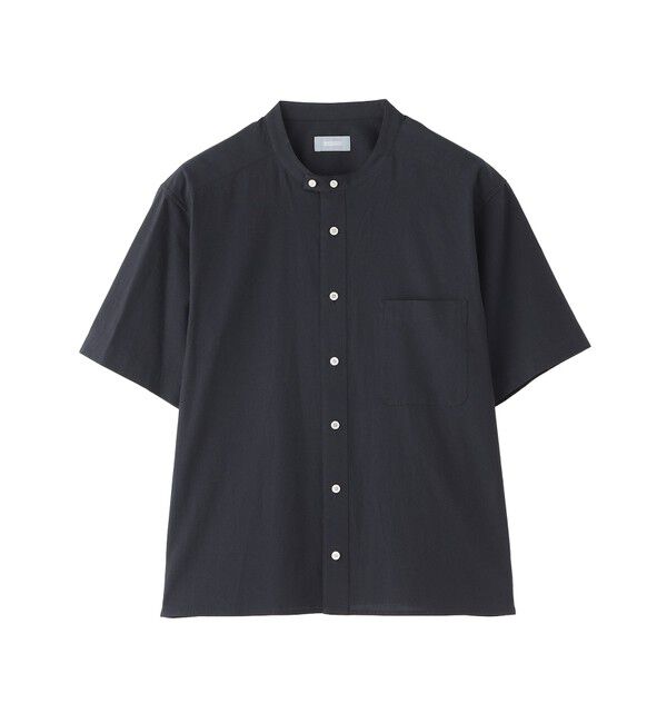 MACKINTOSH PHILOSOPHY「GREY LABEL コットンコードボイル バンドカラーシャツ」|シャツ・ブラウス|ネイビー
