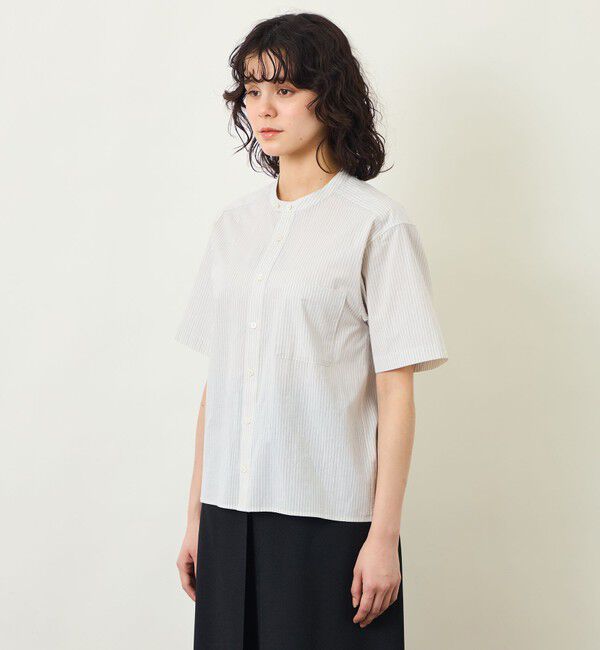 MACKINTOSH PHILOSOPHY「GREY LABEL コットンコードボイル バンドカラーシャツ」|シャツ・ブラウス|