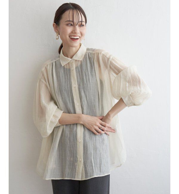 ikka「バックシャーリングシアーシャツ」|シャツ・ブラウス|