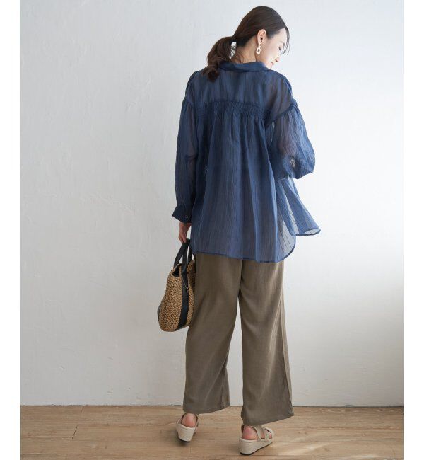 ikka「バックシャーリングシアーシャツ」|シャツ・ブラウス|