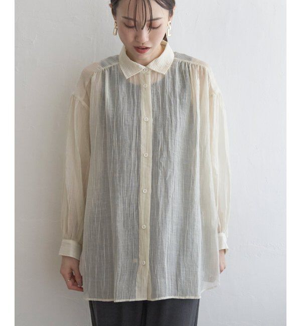 ikka「バックシャーリングシアーシャツ」|シャツ・ブラウス|