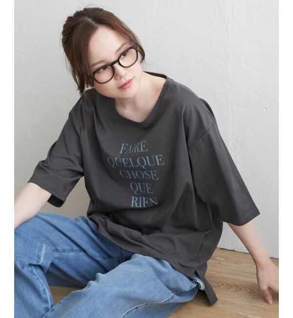 Lbc with Life「プリントロゴビッグTシャツ」|Tシャツ・カットソー|チャコール