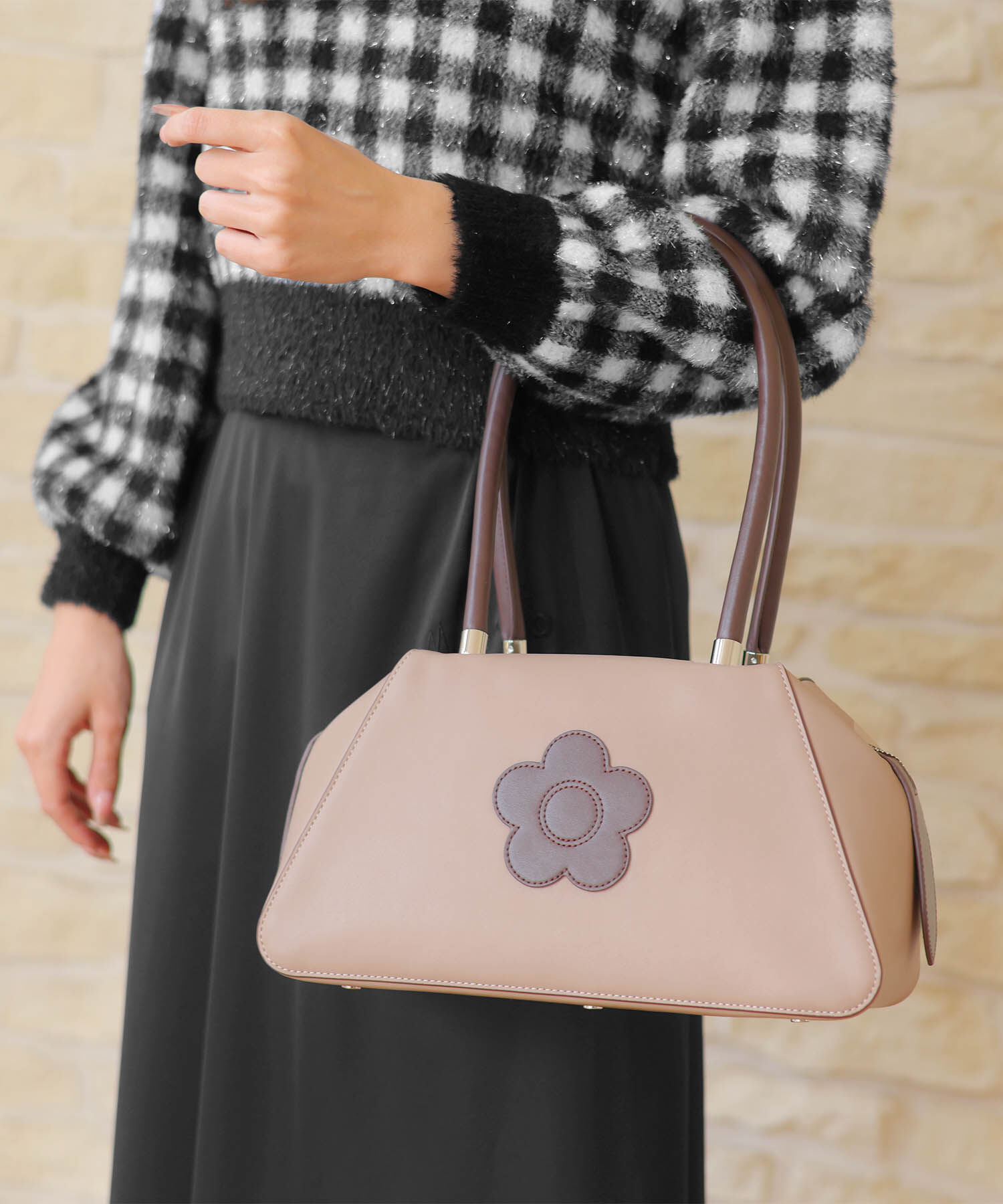 MARY QUANT「スムースデイジー トート」|トートバッグ|ベージュ