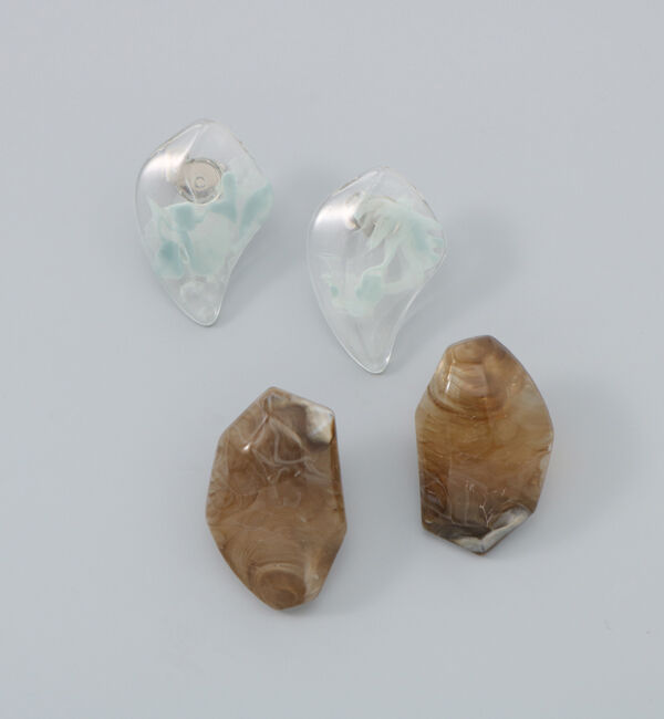 Phoebe+「【sfy】marble stone pairピアス　ブラウン&times;ブルー」|ピアス|マルチ1