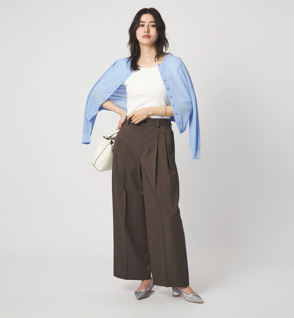 UNITED ARROWS green label relaxing「ブライトリブ スクエアネック 5分袖 プルオーバー カットソー」|Tシャツ・カットソー|