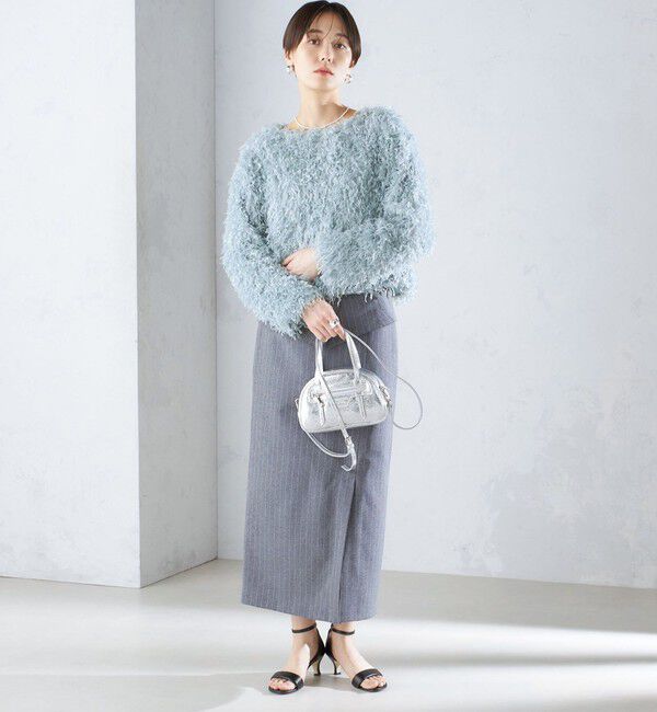 SHIPS for women「〈手洗い可能〉ベルト付 ストライプ タイト スカート 24SS ◇」|タイト|