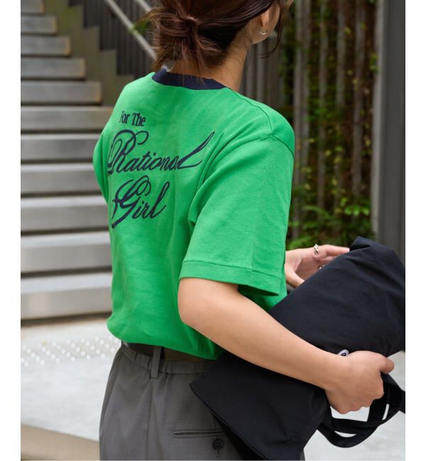 OUTDOOR PRODUCTS Usual Things「Rational Girl コットンフライスリンガーTEE」|Tシャツ・カットソー|