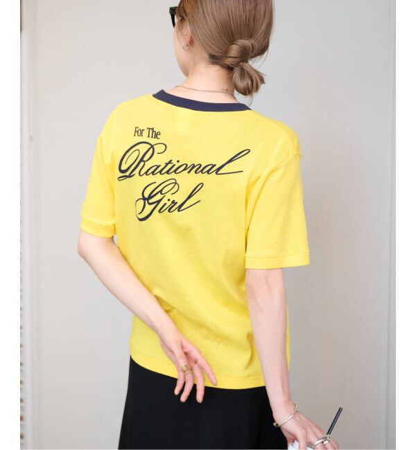 OUTDOOR PRODUCTS Usual Things「Rational Girl コットンフライスリンガーTEE」|Tシャツ・カットソー|イエロー