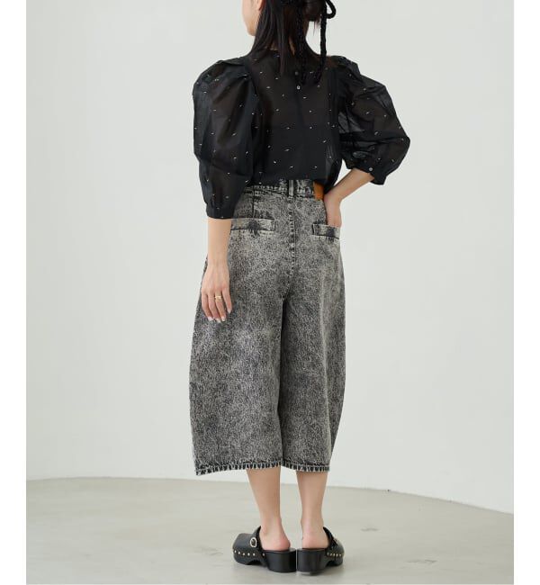 IENA LA BOUCLE「《追加》IENA LA BOUCLE コットンオーガンザエンブロイダリーパフィーブラウス」|シャツ・ブラウス|