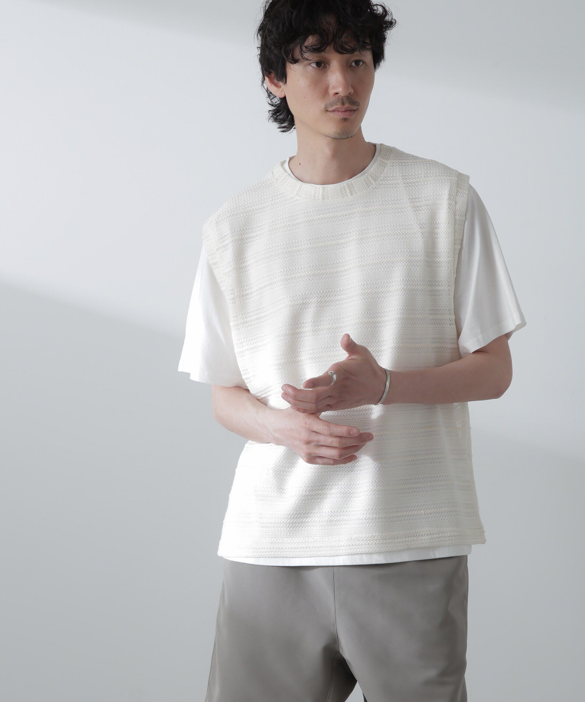 nano･universe「かぎ針アンサンブルTシャツ」|Tシャツ・カットソー|