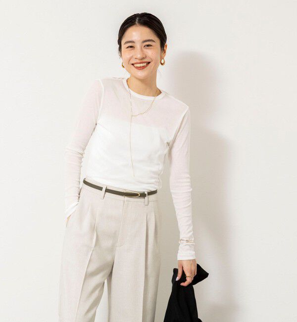 NOLLEY'S sophi「ウォッシャブルorganicコットンシアーテレコロンＴ」|Tシャツ・カットソー|