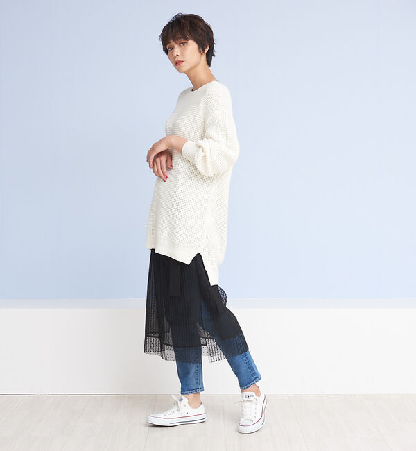 Rouge vif「ドットチュールオーバースカート」|スカート|