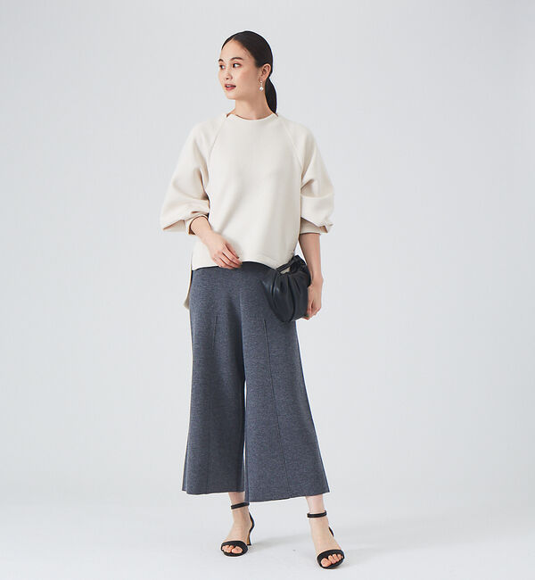 qualite「【WEB・一部店舗限定】圧縮ニットクロップドパンツ◇セットアップ対応」|その他|