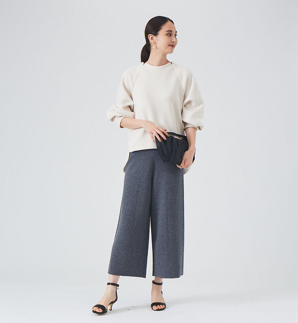 qualite「【WEB・一部店舗限定】圧縮ニットクロップドパンツ◇セットアップ対応」|その他|