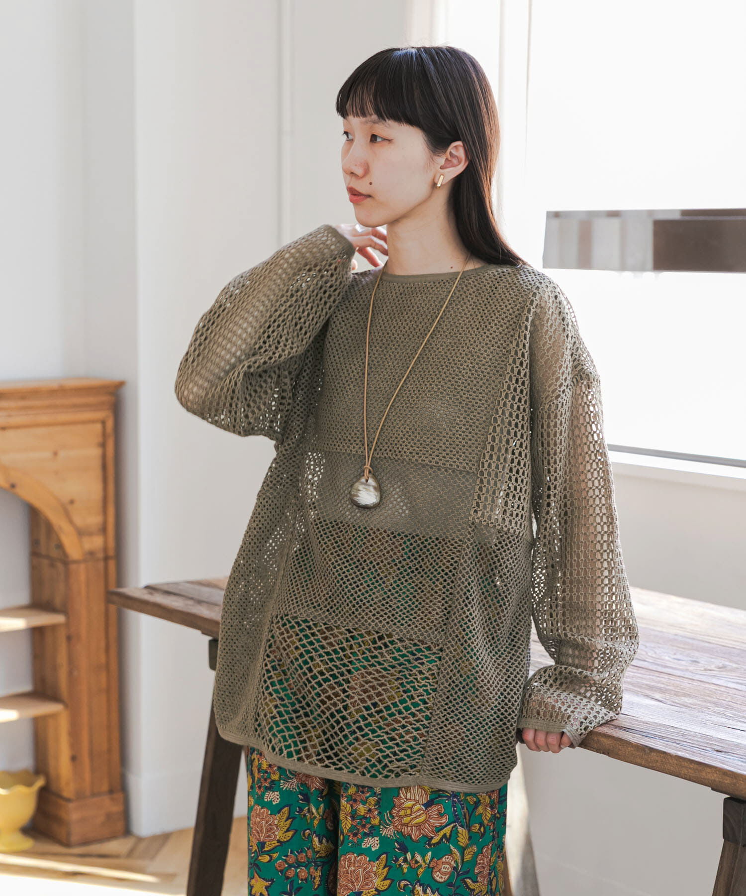 URBAN RESEARCH DOORS「2wayメッシュプルオーバー」|ニット・セーター|