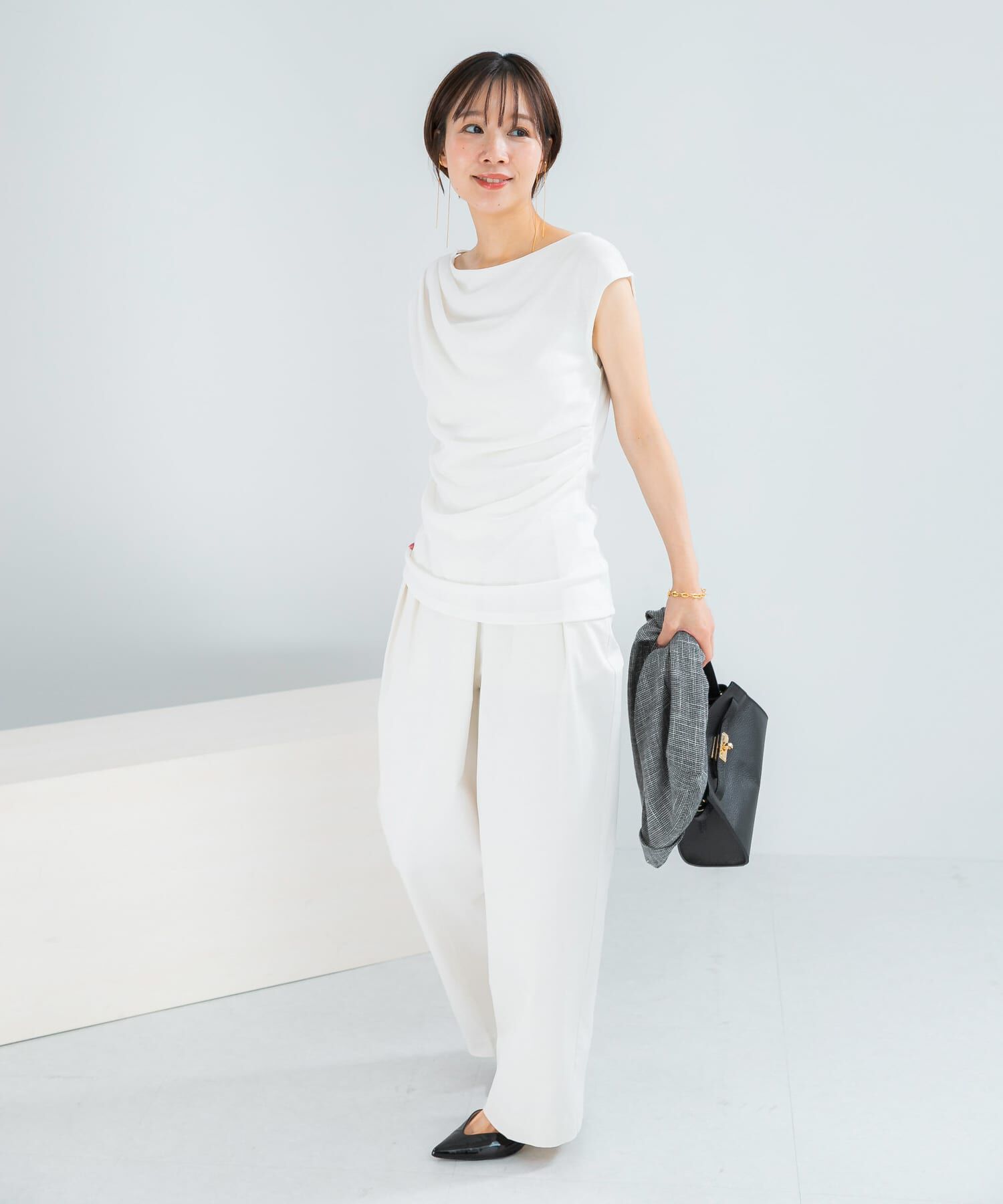 URBAN RESEARCH ROSSO「クールタッチ デザインドレープカットソー」|Tシャツ・カットソー|