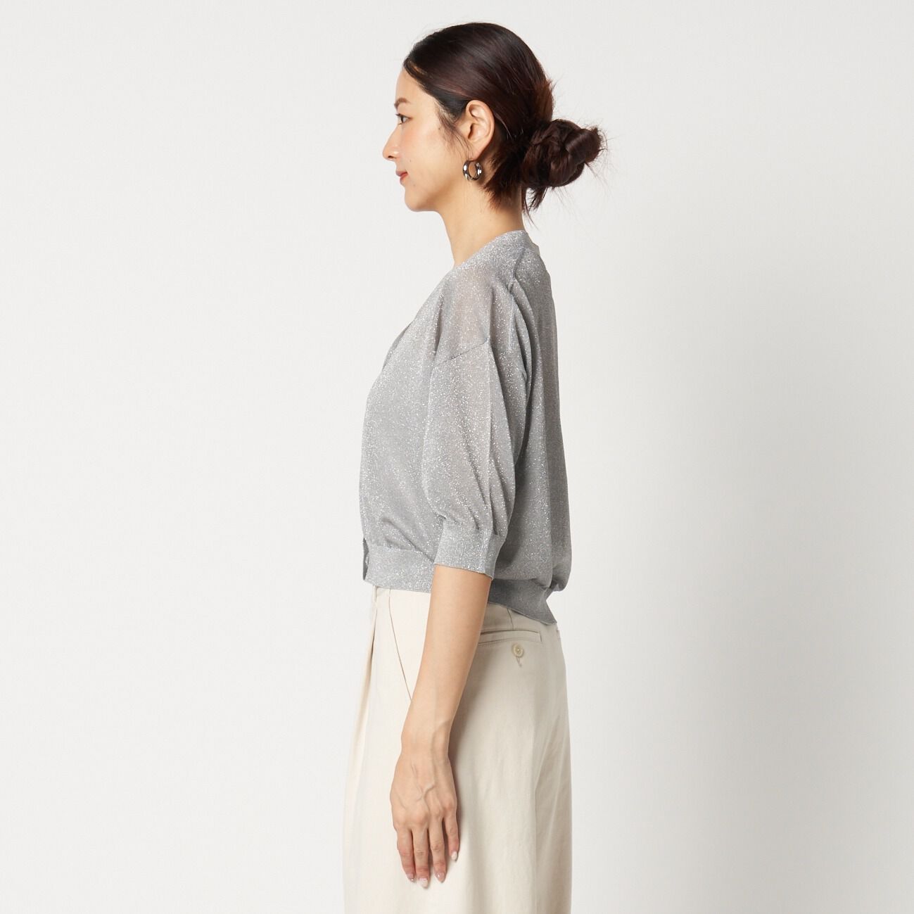  「three dots HALF SLEEVE CARDIGAN」|ニット・セーター|