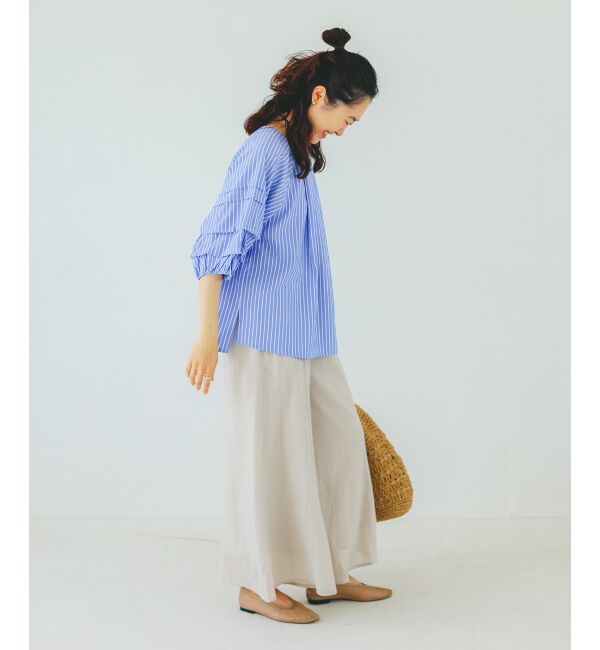  「《手洗い可能》シアーワイドフレアパンツ」|その他|
