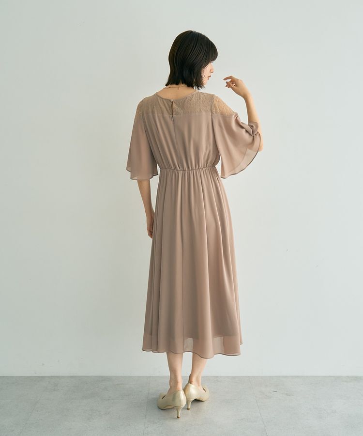 YECCA VECCA「レース切替シフォンドレス」|ワンピース|